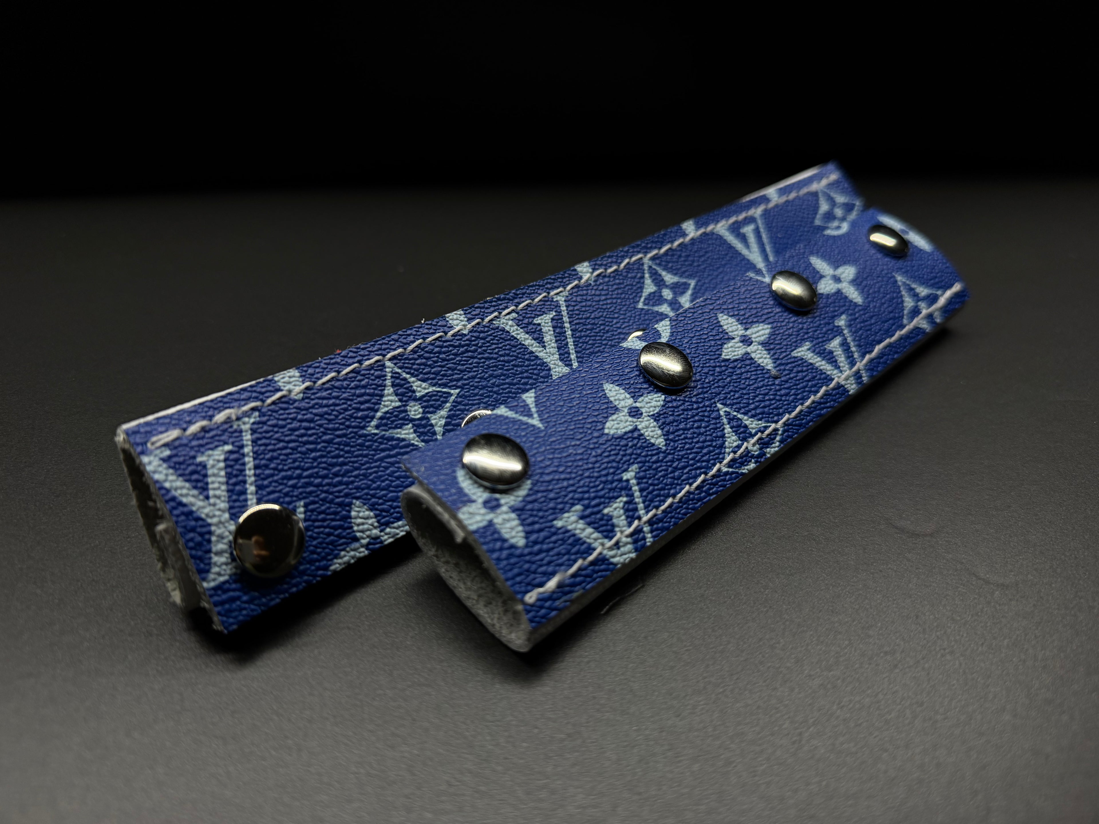 Blue/white pair of headbands