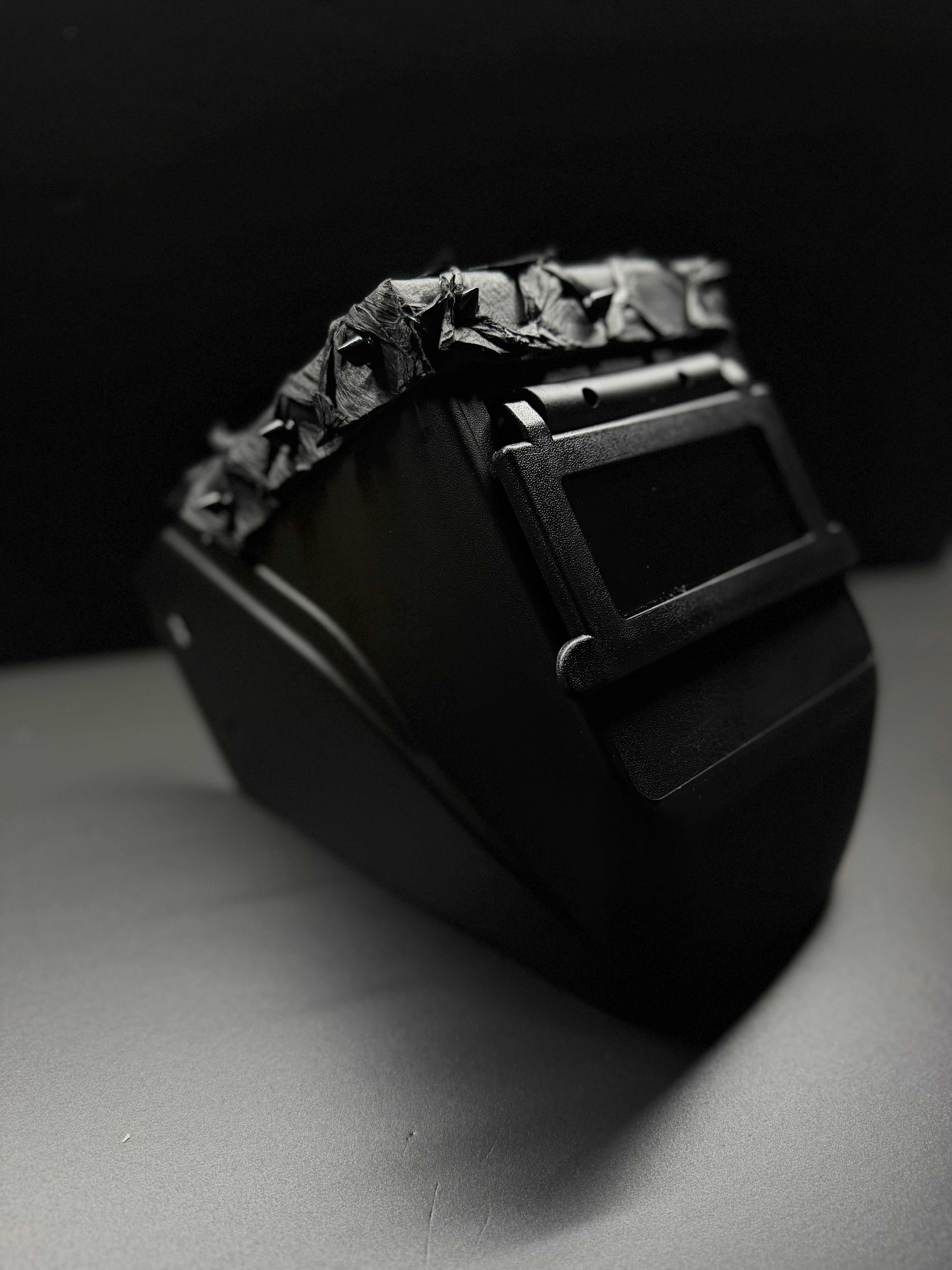 triple black pirarucu square hood with spikes