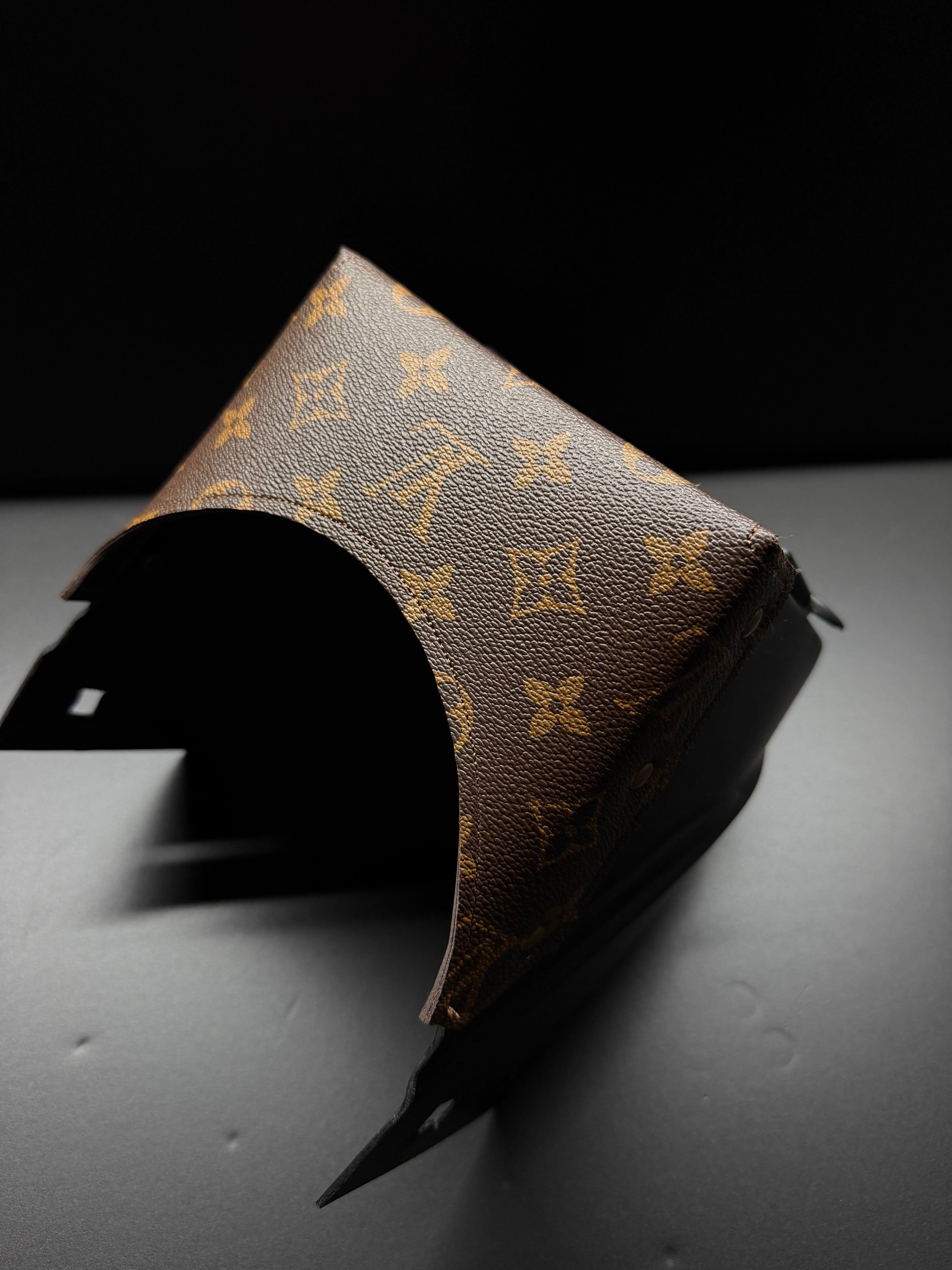 Brown LV On black hood