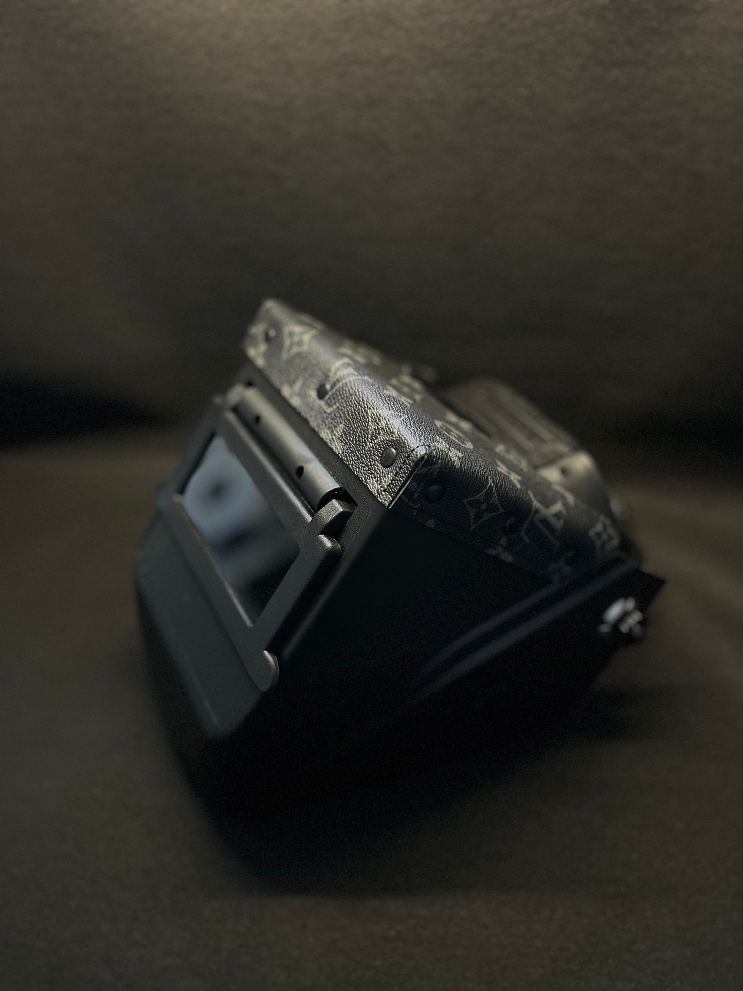 Black hood with black LV