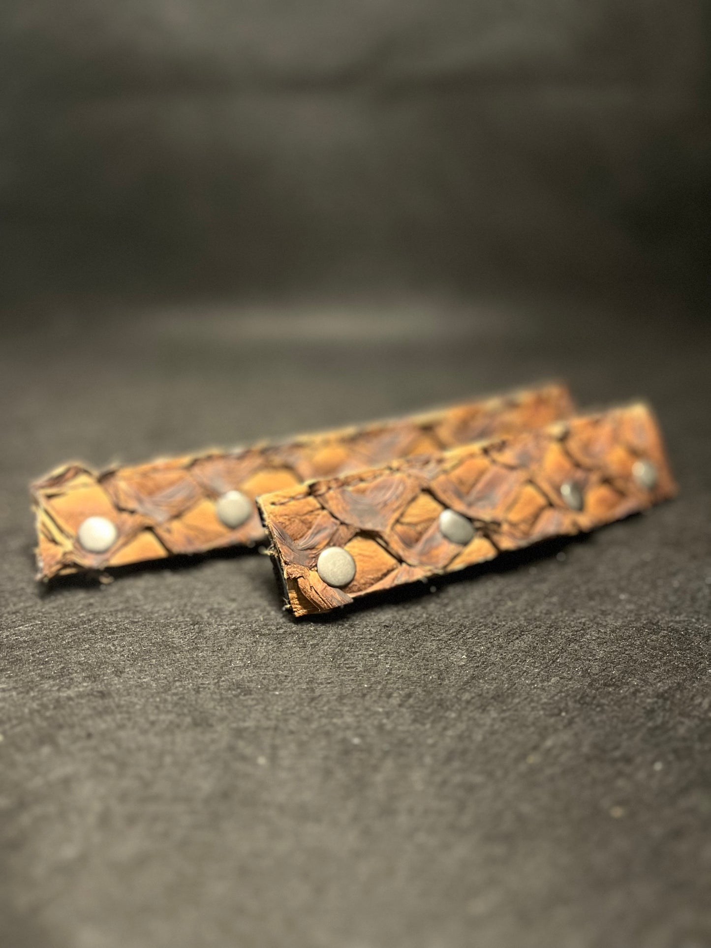 Brown set of pirarucu headbands