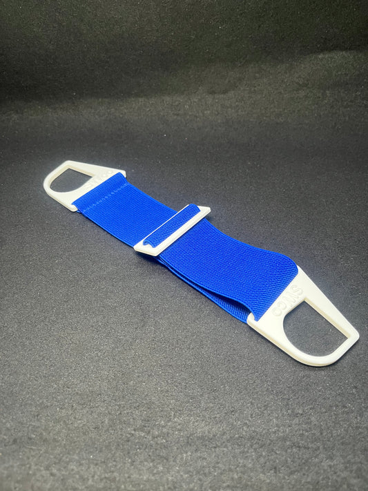 Blue/white slick ass strap